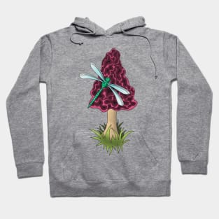 Morel Mushroom With Dragon Fly Hoodie